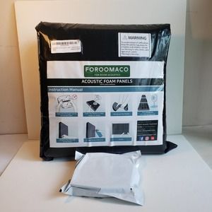 Foroomaco Acoustic Foam Panels Pack of 12 Sound Proofing Panels NIB Sealed